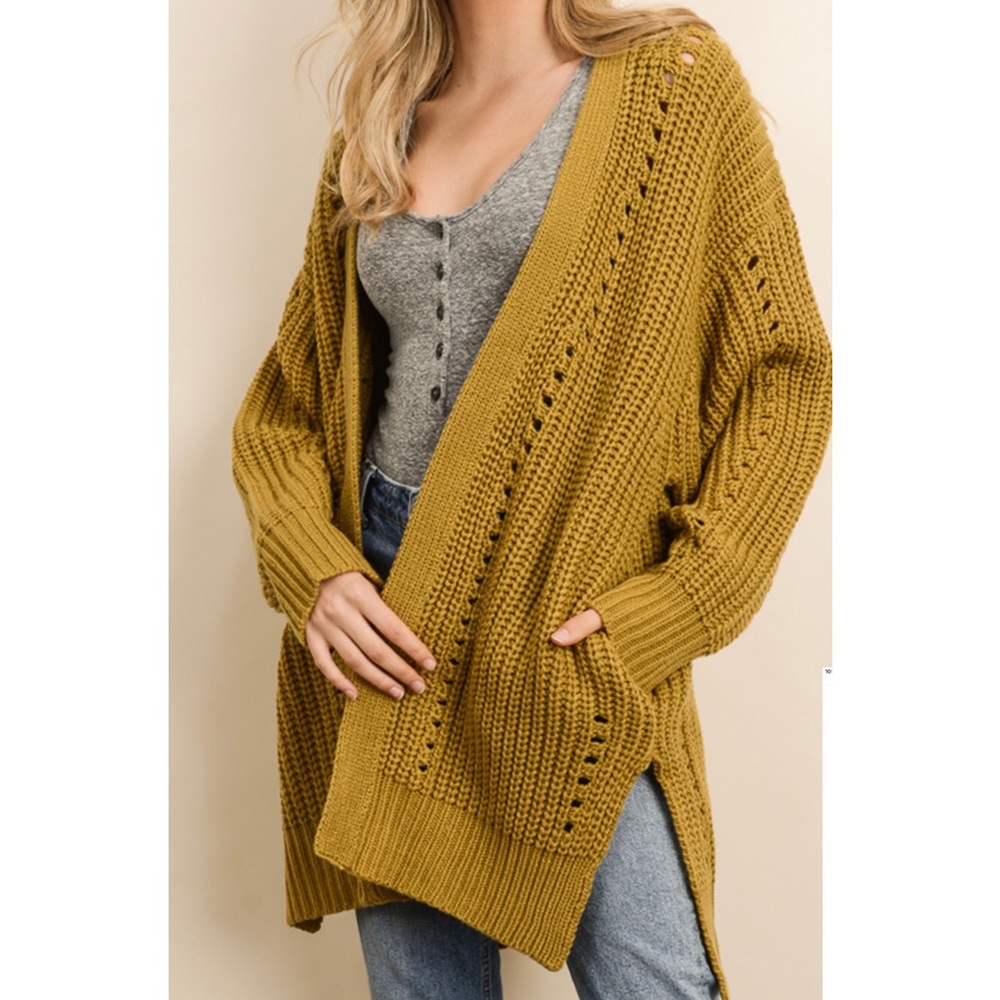 Oversized Dress Forum mustard yellow knit sweater - Picture 1 of 7